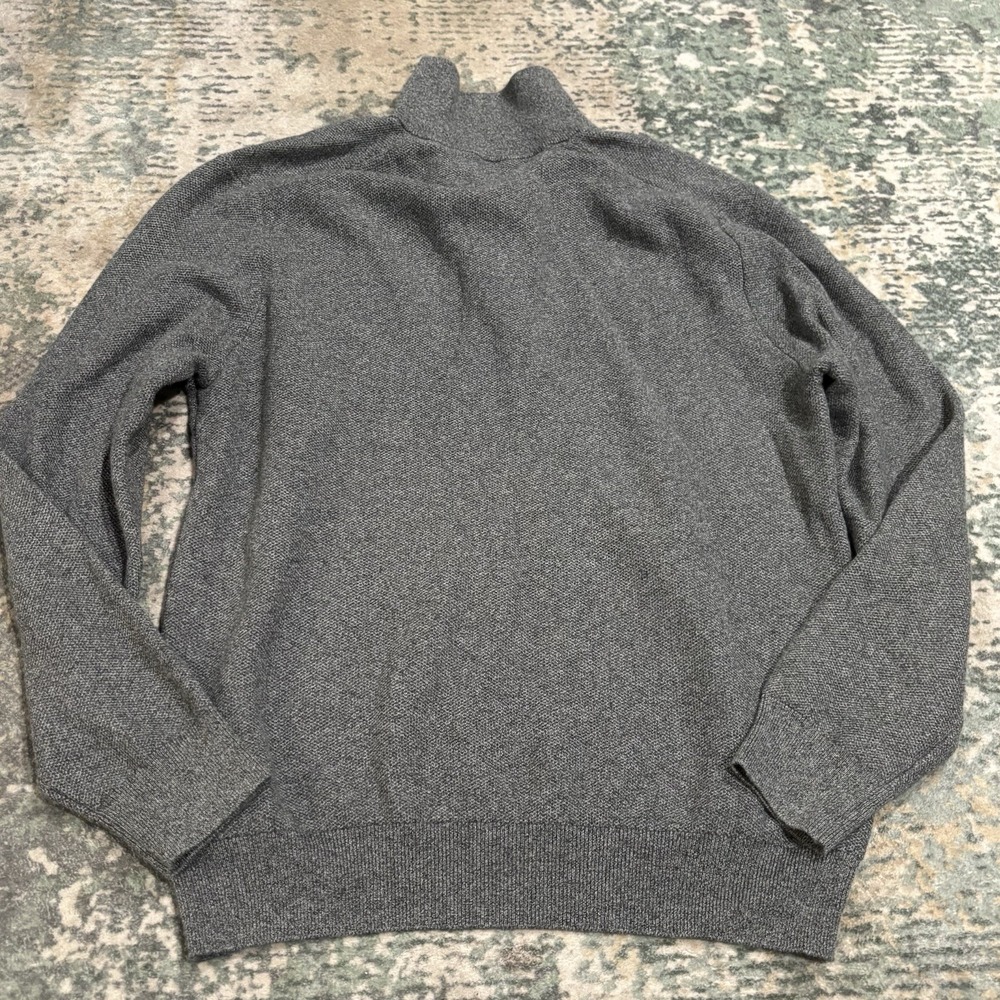 Polo Ralph Lauren Pima Cotton Grey 1/4 Zip Sweater sz Medium EUC - Picture 2 of 7